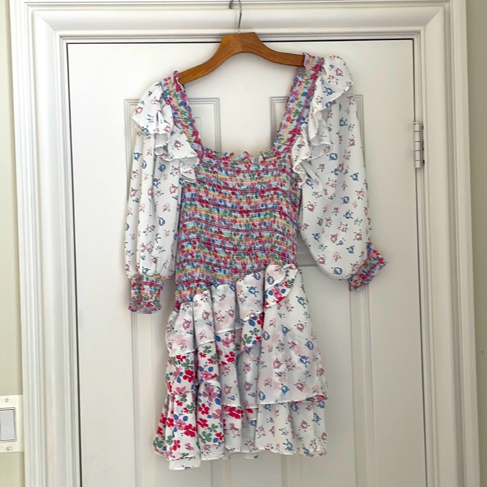 Puff Sleeve Dress with floral print
